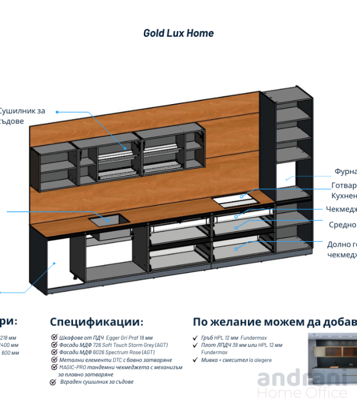Модулна кухня - STONE GRAPHITE HOME