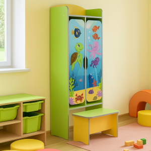Образователен гардероб „Ocean Duo” с разтегателна пейка