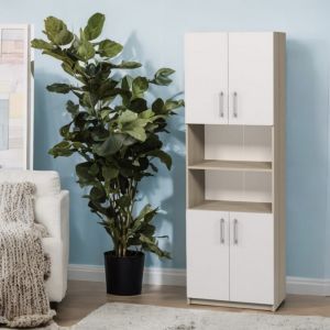 Шкаф с 4 врати и 2 отворени полици