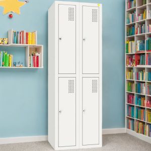 Метален шкаф с 2 секции и 4 отделения